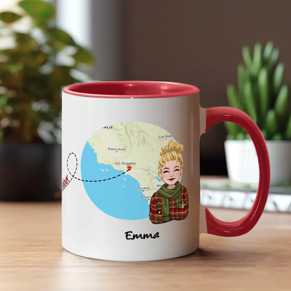 I Wish You Lived Next Door - Personalized Bestie Accent Mug