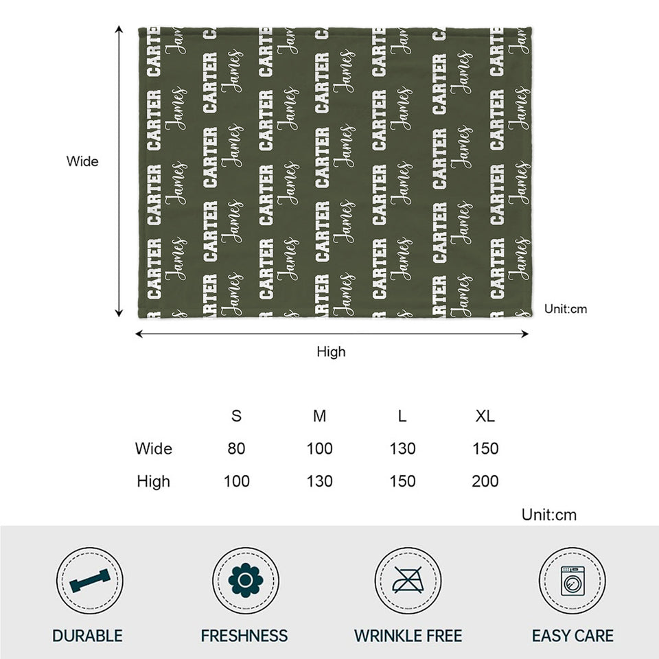 Custom Name Pattern - Personalized Kid Blanket