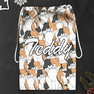 Funny Dog Cat Faces For Pet Lovers - Personalized Cat Drawstring Tote Bag