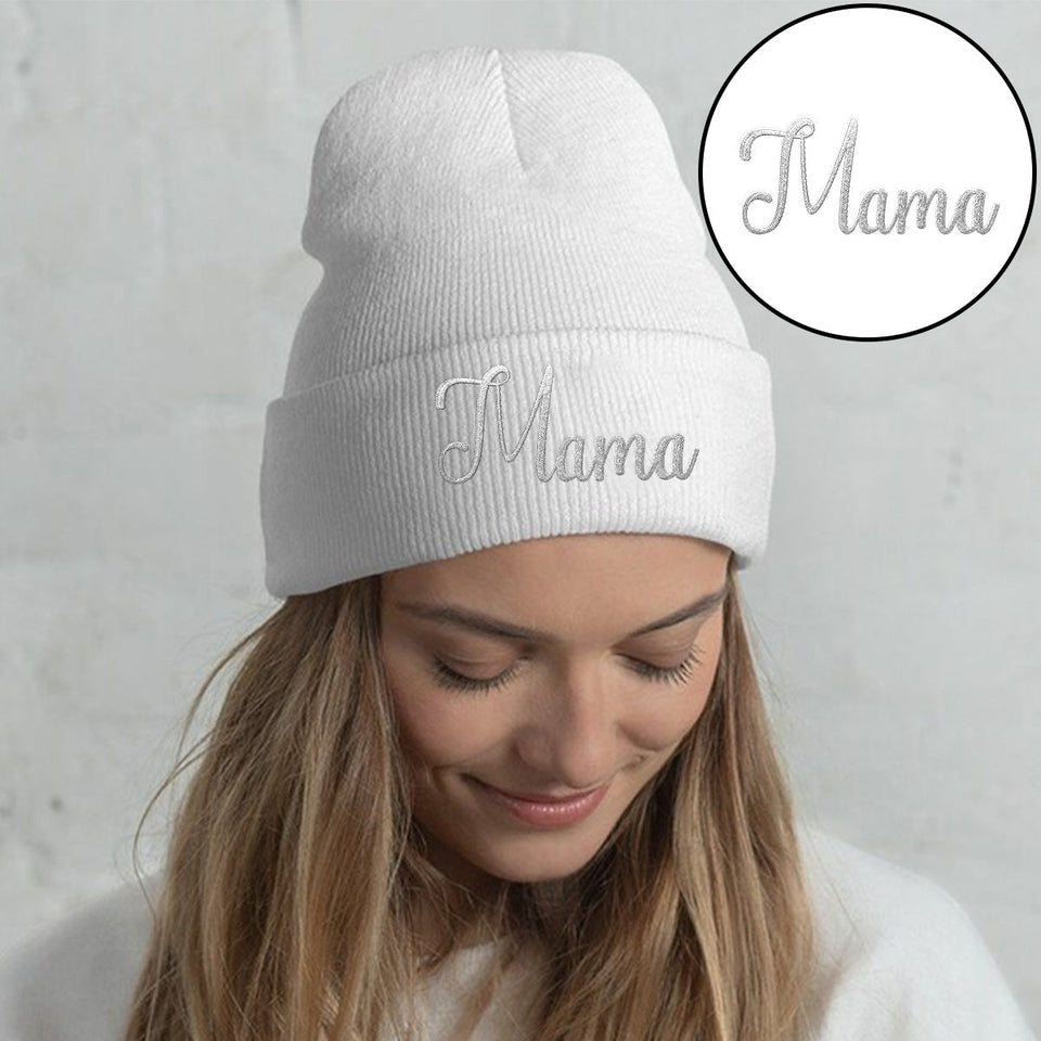 Custom Name - Personalized Mother Embroidered Beanie