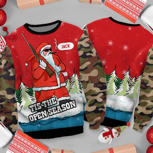 All I Want For Christmas Is More Time To Hunt - Personalized Hunting Ugly Sweater