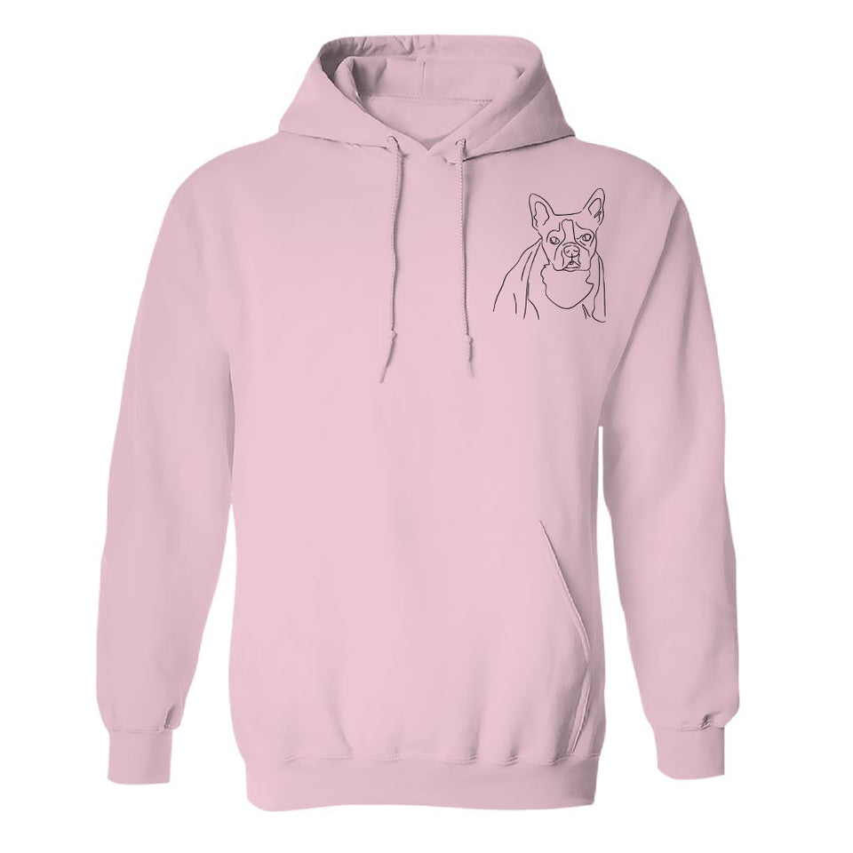 Custom Line Art - Personalized Dog Embroidered Hoodie