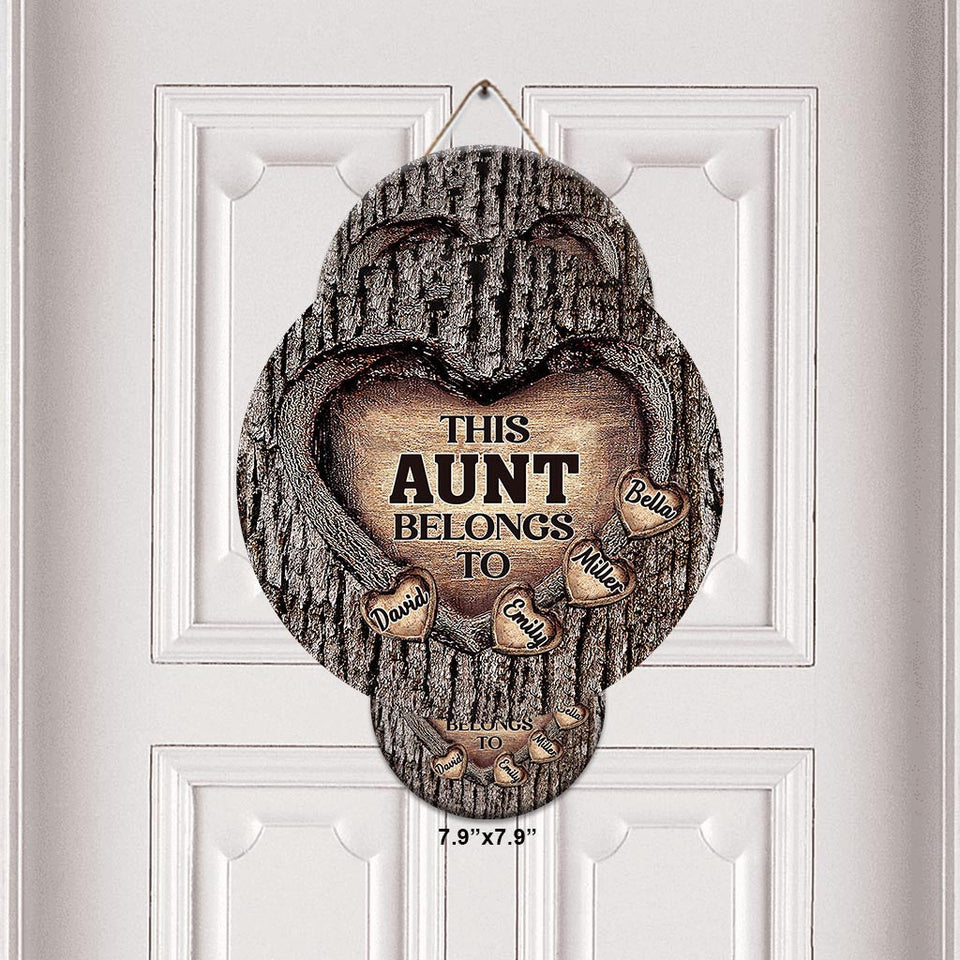 Dad's Heart - Gift for dad, grandma, grandpa, mom, uncle, aunt, brother, sister - Personalized Round Wood Sign