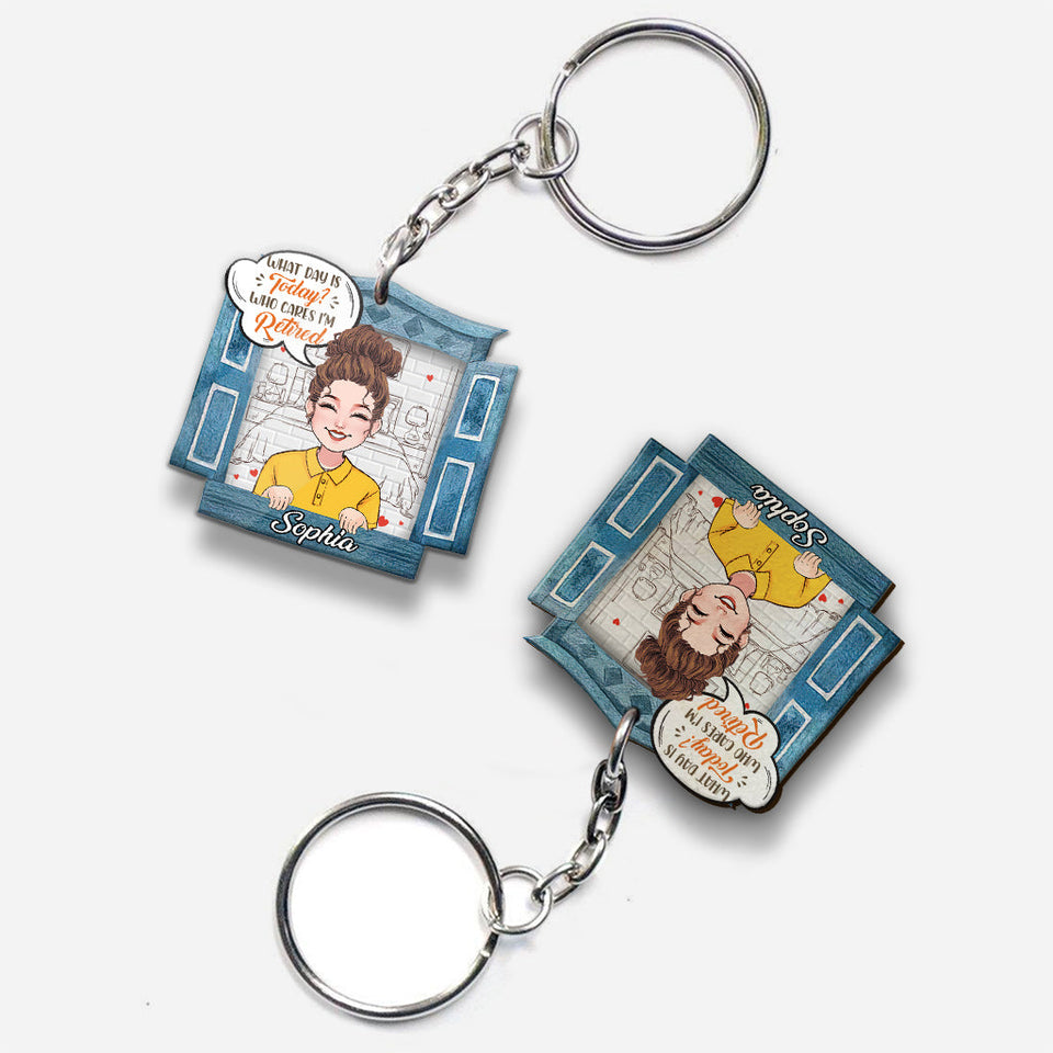 What Day Is Today - Personalized Retired Keychain
