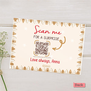 Christmas Gingerbread Family - Personalized QR Greeting Card