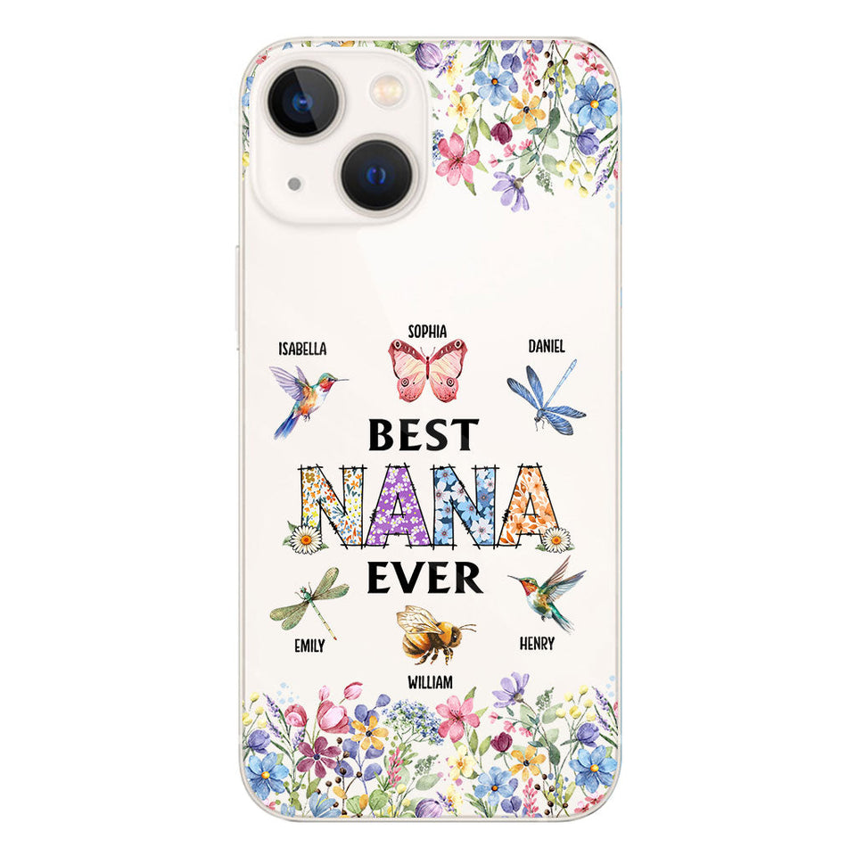 Best Mom Nana Ever - Personalized Grandma Clear Phone Case