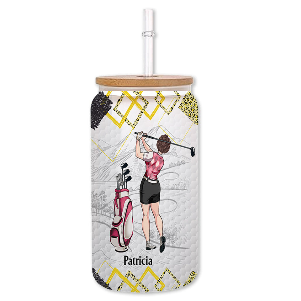 Golf Instruction - Golf gift for her, girlfriend, wife, daughter - Personalized Can Glass