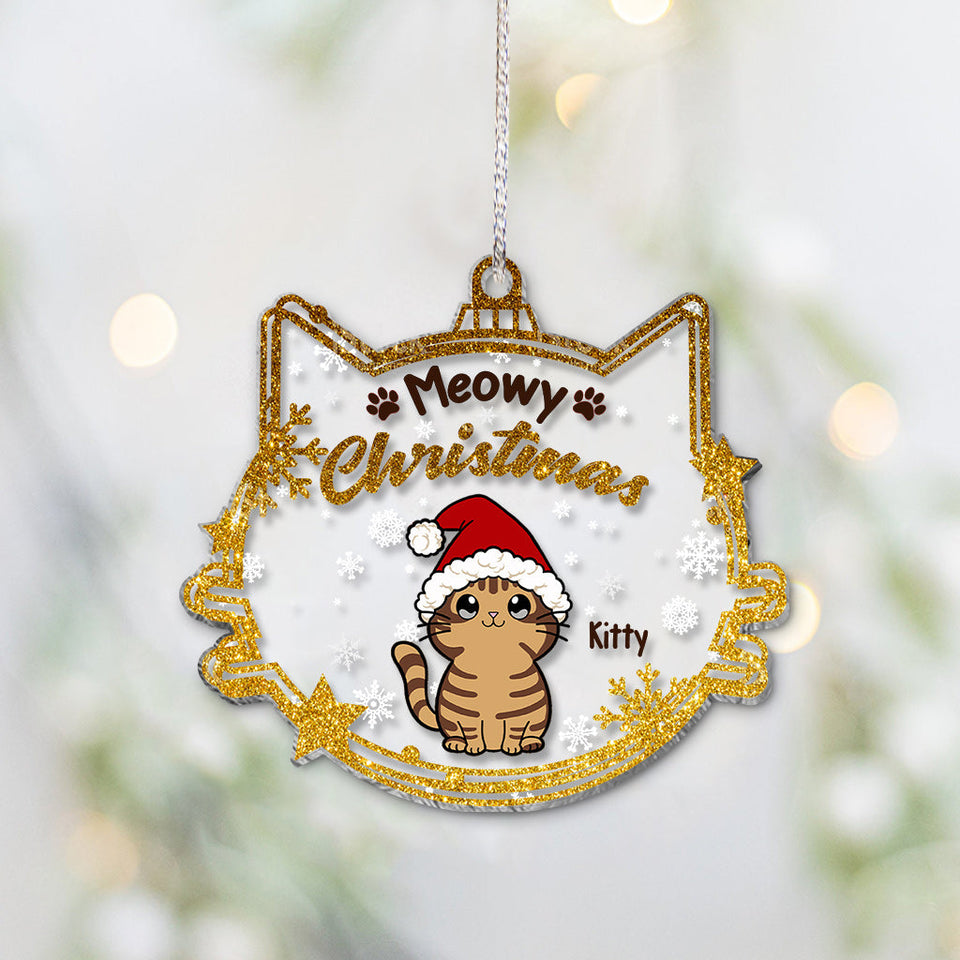 Meowy Christmas - Personalized Cat Ornament