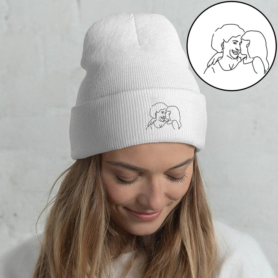 Custom Photo - Personalized Grandma Embroidered Beanie