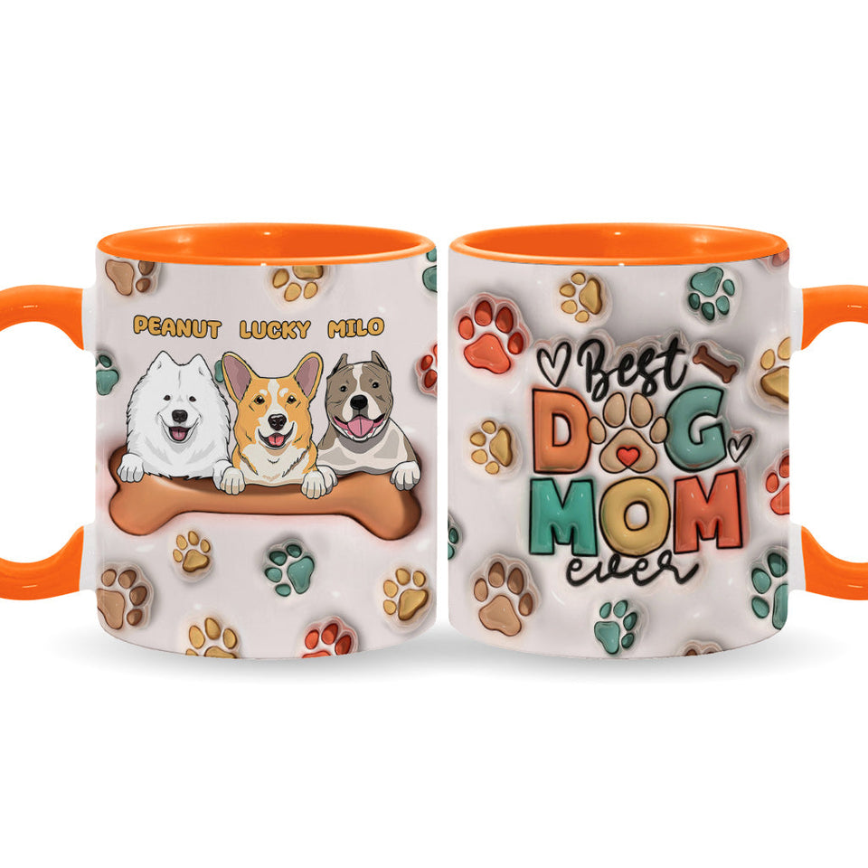 Best Dog Mom Ever - Personalized Dog Accent Mug