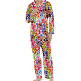 Photo Insert Transferring Into Colorful Style - Personalized Cat Button Down Pajamas