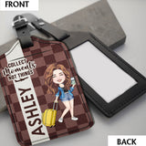 Collect Moments Not Things - Personalized Travelling Leather Luggage Tag