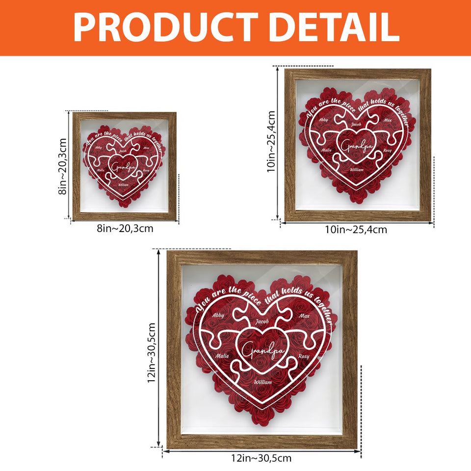 Mom You Are The Piece - Gift for mom, grandma, aunt, aunt, dad - Personalized Flower Shadow Box