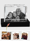 Custom Photo - Personalized Grandpa Laser Engraving 3D Cuboid Shaped Crystal Lamp