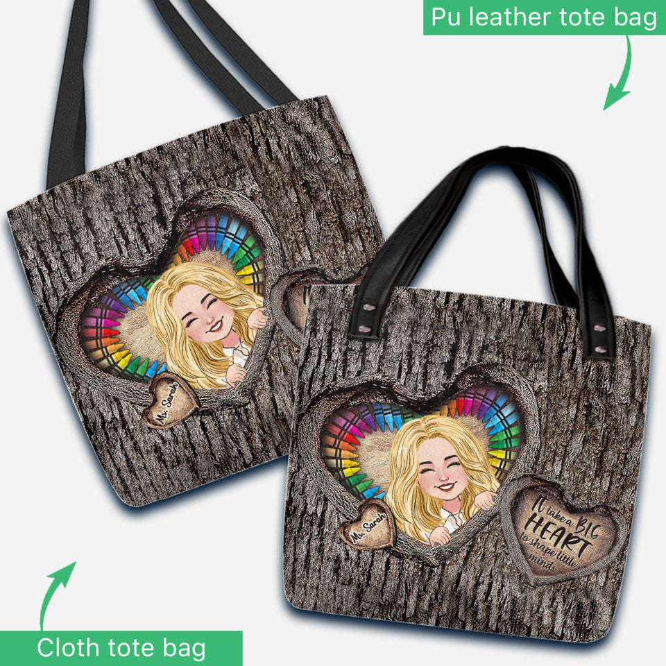 It Takes A Big Heart - Personalized Teacher Tote Bag