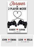 2 Player Mode - Personalized Video Game Canvas And Poster