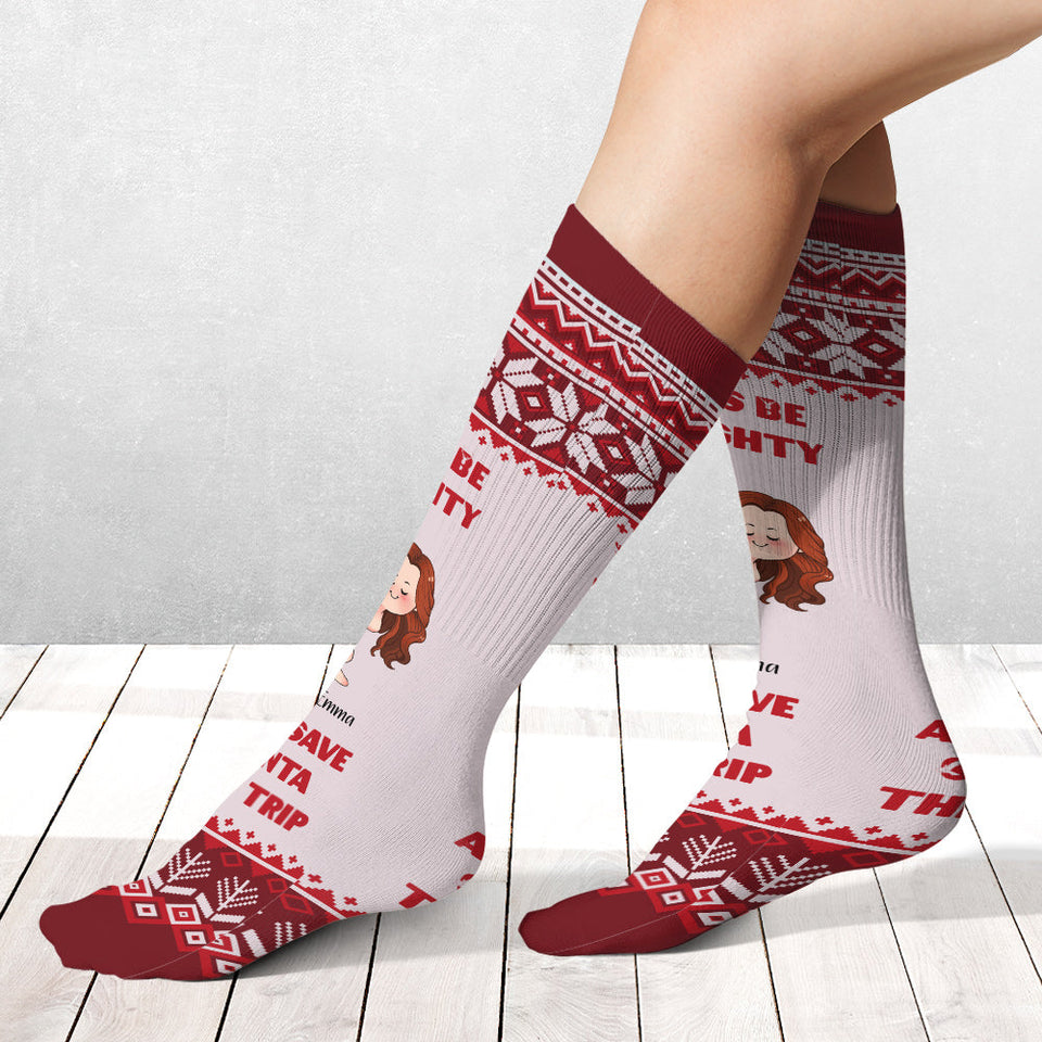 Let's Be Naughty - Personalized Couple Socks