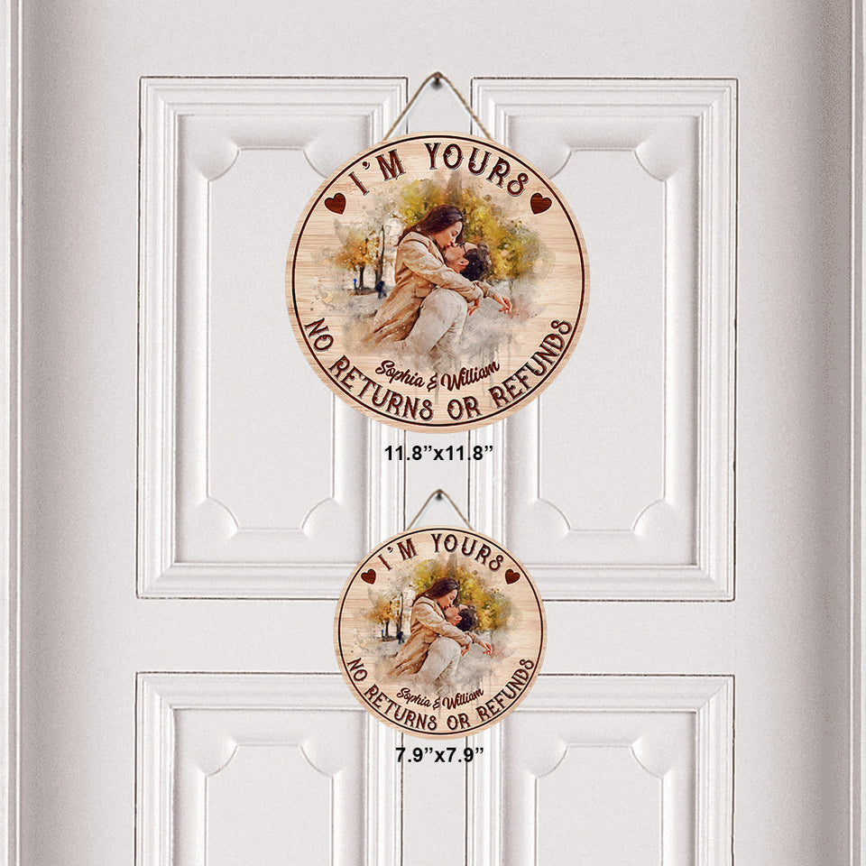I’m Yours - Personalized Couple Round Wood Sign