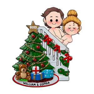 Staircase Naughty Couple - Personalized Couple Decal Die Cut