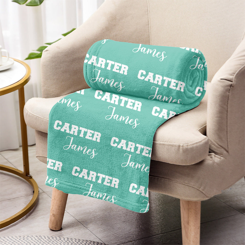 Custom Name Pattern - Personalized Newborn Blanket
