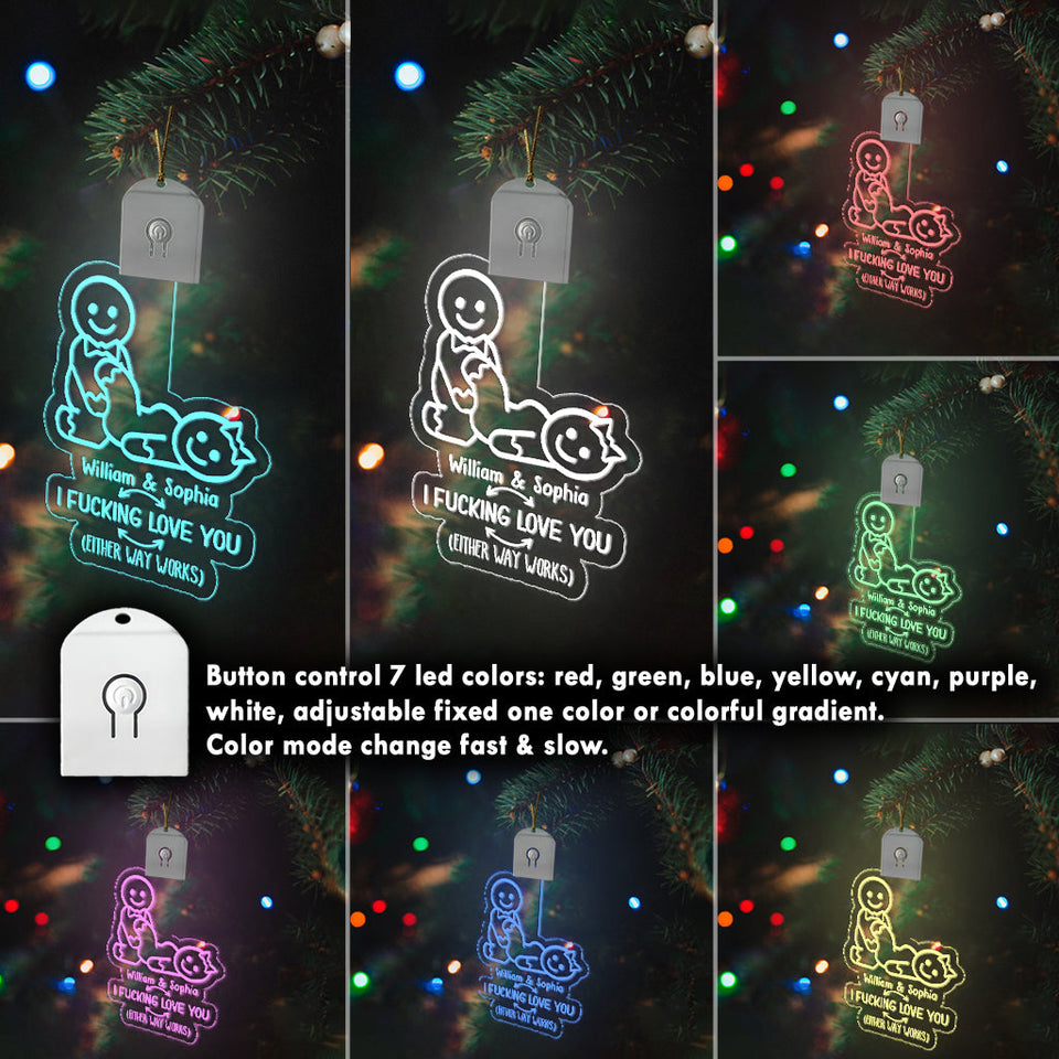 I Love You Naughty Ginger Bread - gift for wife, husband, boyfriend, girlfriend - Personalized Shaped Led Acrylic Ornament