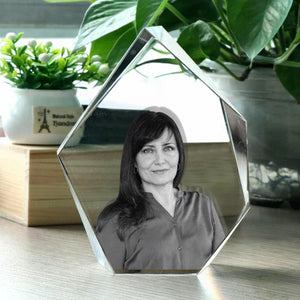 Custom Photo - Personalized Aunt Laser Engraving 3D Iceberg Shaped Crystal Lamp