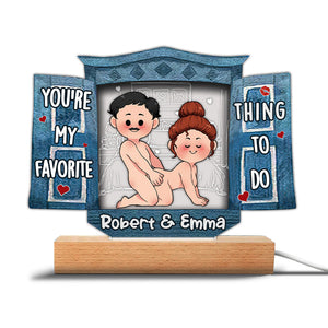 You’re My Favorite - Personalized Couple Shaped Plaque Light Base