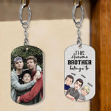 This Awesome Dad Belongs - Gift for dad, uncle, brother, grandpa - Personalized Stainless Steel Keychain