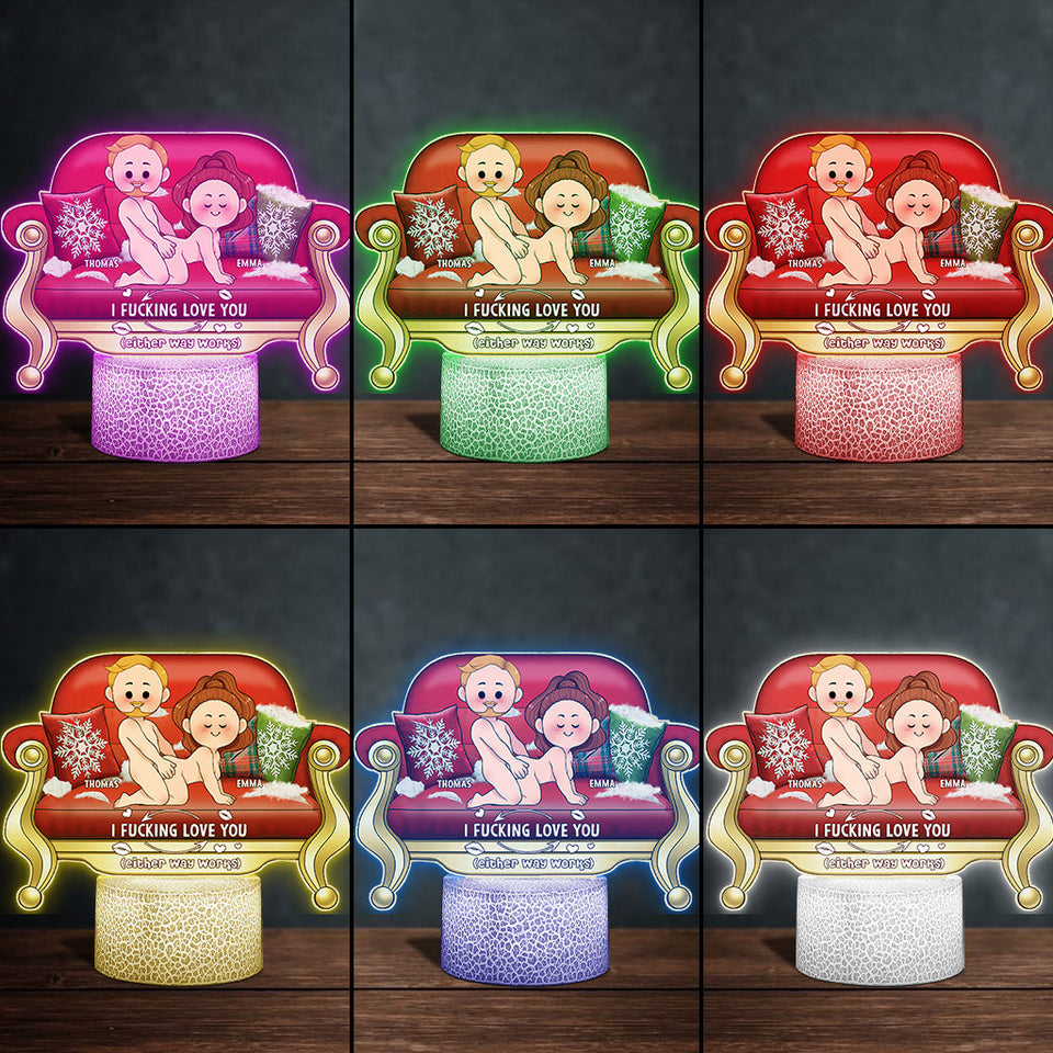I Love You - Personalized Couple Shaped Plaque Light Base