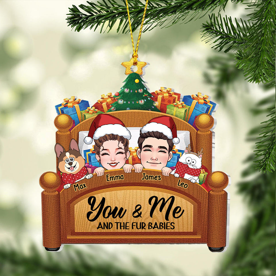 You & Me And The Fur Babies - Personalized Couple Ornament