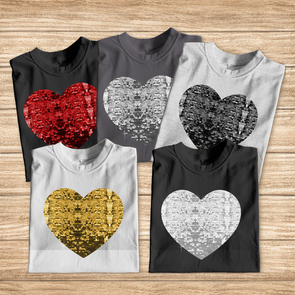 Forever In My Heart Custom Photo Dog & Cat - Gift for dog lovers, dog lover, cat lover - Personalized Sequin T-shirt