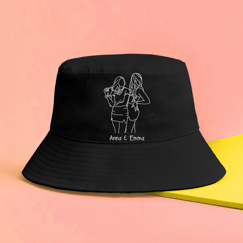 Custom Photo - Personalized granddaughter Embroidered Bucket Hat