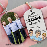 This Awesome Dad Belongs - Gift for dad, uncle, brother, grandpa - Personalized Stainless Steel Keychain