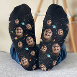 Custom Face Galaxy - Personalized Step Dad Socks