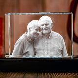 Lampe en cristal 3D cubique gravée au laser avec photo personnalisée - Souvenir personnalisé
