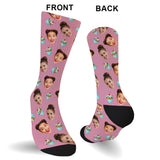 Funny Icon Pattern - Personalized Bestie Socks