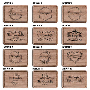 Cutting Board For Wedding Gift With Engraved Design - Personalized wedding Cutting Board