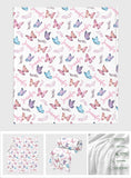 Butterfly Custom Name - Personalized Sibling Blanket