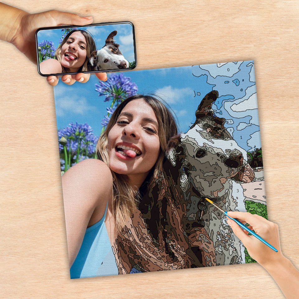 Custom Photo - Personalized Dog Paint By Numbers Kit