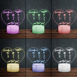 Mom’s Garden - Gift for grandma, mom, aunt, grandpa - Personalized Shaped Plaque Light Base