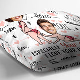 I Adore You And Love Every Part Of You Custom Face Upload Image - Personalized Couple Throw Pillow