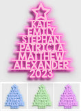 Family Names Christmas Tree - Personalized Family Neon Sign