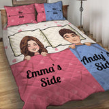 Her Side - His Side - Personalized Couple Quilt Set