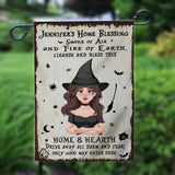 Home Blessing - Personalized Witch Garden Flag