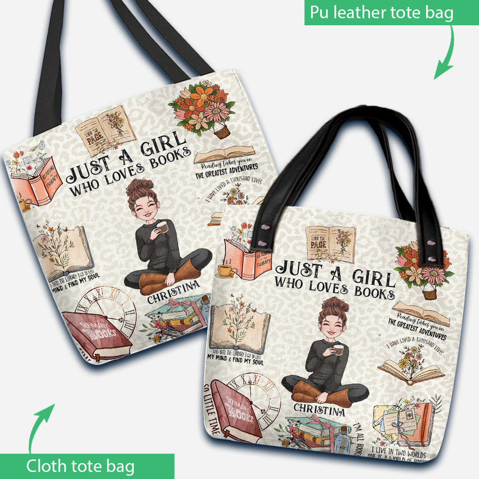 Just A Girl Who Loves Books - Personalized Book Tote Bag