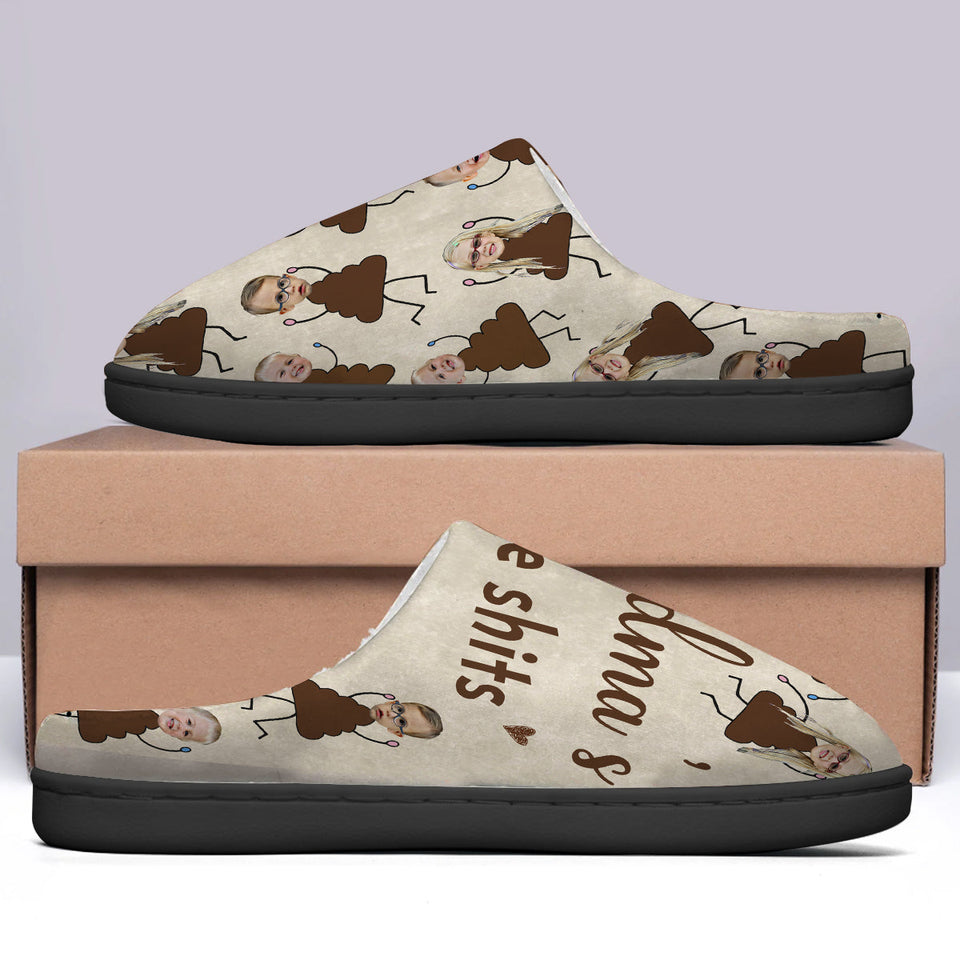 Grandma's Little Shits - Gift for grandma - Personalized Slippers