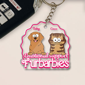 Emotional Support - Gift for dog lovers, cat lover - Personalized Transparent Keychain