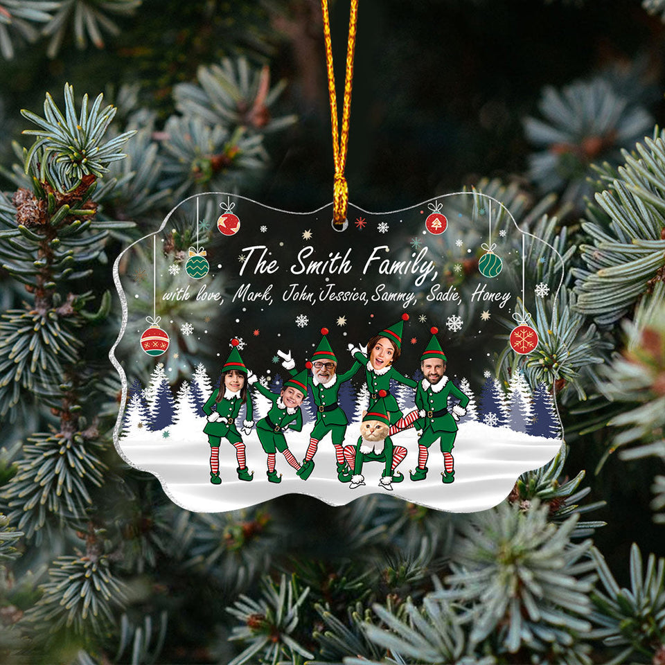 Merry Christmas - Personalized Family Transparent Ornament