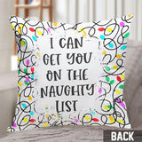 I Can Get You On The Naughty List - Personalized Couple Throw Pillow