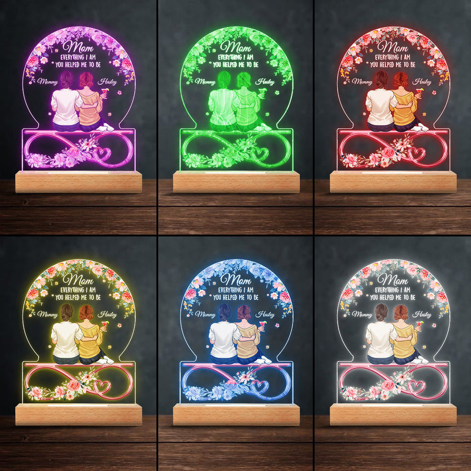 You Helped Me To Be - Personalized Mother Shaped Plaque Light Base